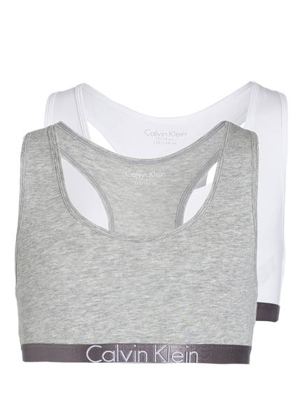 Calvin Klein 2er-Pack Bustiers, Farbe: HELLGRAU/ WEISS (Bild 1)