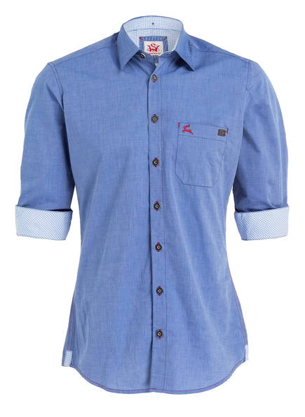 Wensky Meliert Trachtenhemd amp; Spieth Blau Slim Fit Filsen xnzBPw8