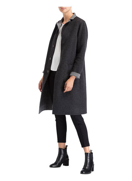 Dunkelgrau Schwarz Meliert Black Weiss Wenden Label Zum S oliver Blazermantel xnU6CFqwYw