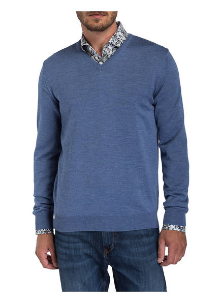 Stenströms Ellbogen Mit Feinstrickpullover Meliert patches Blau raUzFwq