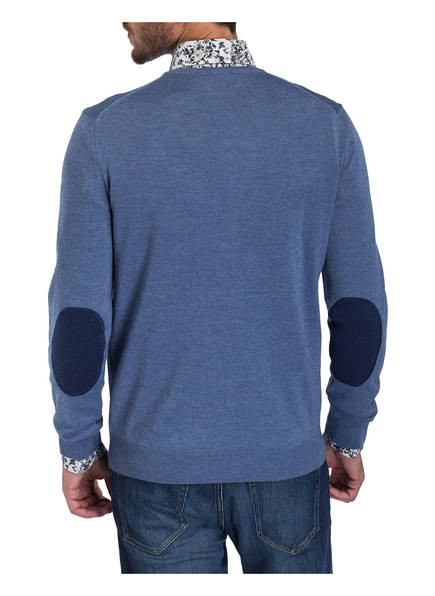 Stenströms Ellbogen Mit Feinstrickpullover Meliert patches Blau raUzFwq