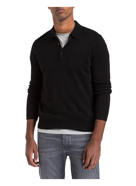 Mit Polokragen Schwarz Cashmere pullover Strokesman's wE17Rn