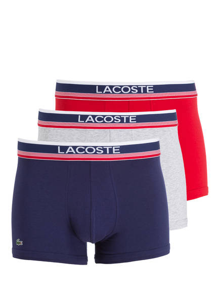 Grau Dunkelblau Rot Lacoste 3er Meliert Boxershorts pack wOxFAAqHXP