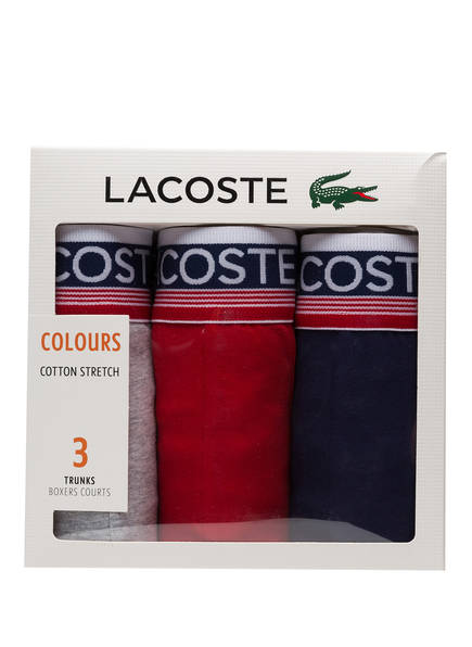 Grau Dunkelblau Rot Lacoste 3er Meliert Boxershorts pack wOxFAAqHXP