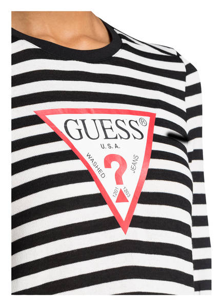 Weiss T Guess Gestreift shirt Schwarz w7FHpxCqa