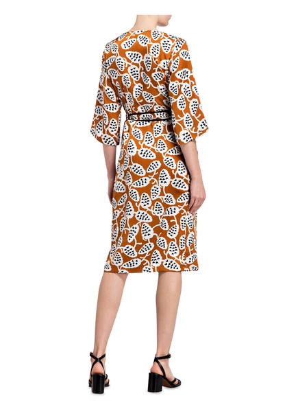 amp; Hugs Schwarz Mrs Mit arm Wickelkleid Cognac 3 4 Weiss OFqwax