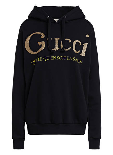 gucci black and gold hoodie