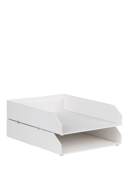 BIGSO BOX OF SWEDEN Set of 2 document trays HAKAN, Color: WHITE (Image 1)