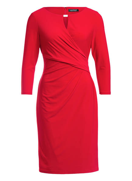 LAUREN RALPH LAUREN Kleid mit 3/4-Arm in Wickeloptik , Farbe: ROT (Bild 1)