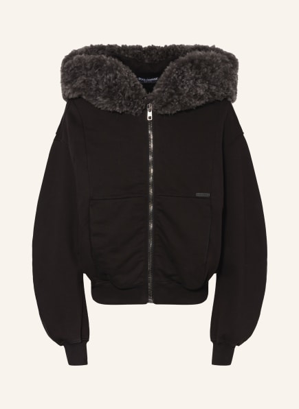 DOLCE & GABBANA Sweatjacke mit Kunstfell