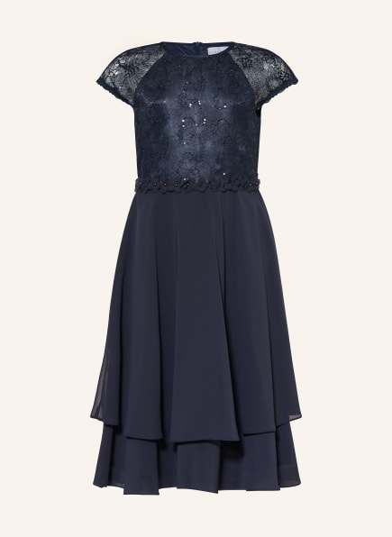 DANAMADE Cocktailkleid im Materialmix mit Pailletten und Schmuckperlen