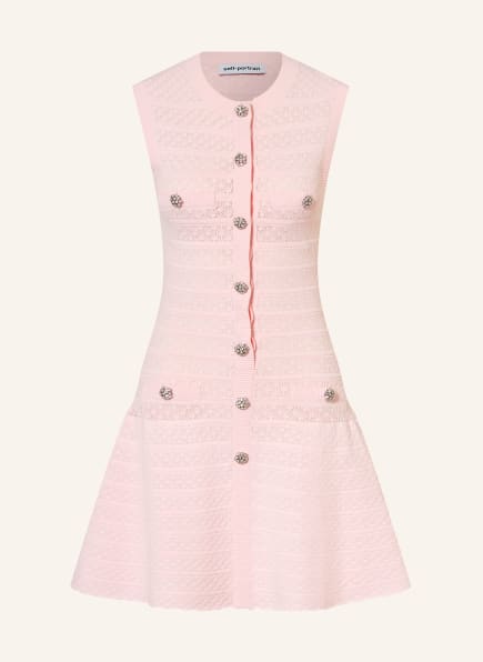 self-portrait Robe en maille avec pierres précieuses