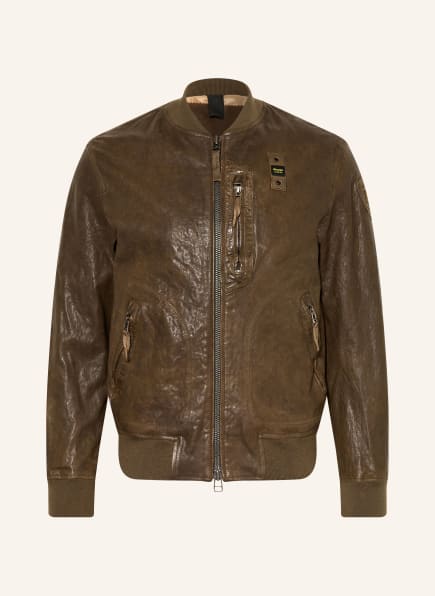 Blauer Lederblouson FAULKNER