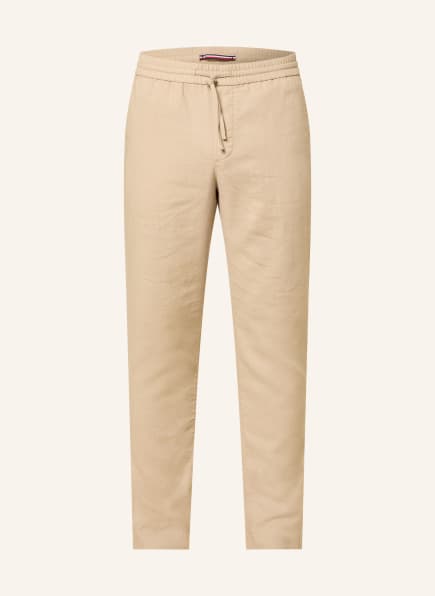 TOMMY HILFIGER Spodnie lniane HARLEM Regular Tapered Fit