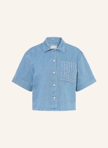 MILANO ITALY Jeansbluse mit Pailletten