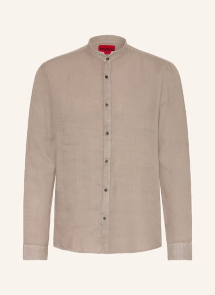 HUGO Leinenhemd ELVORY Slim Fit mit Stehkragen