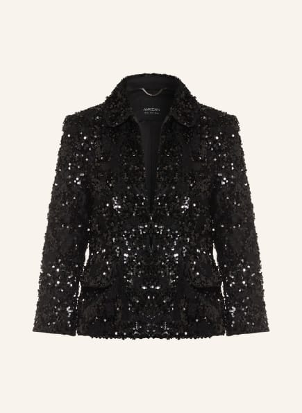 MARC CAIN Blezer koronkowy z cekinami i rękawami 3/4