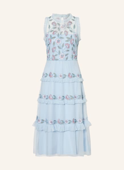 ADRIANNA PAPELL Cocktailkleid mit Rüschen und Schmuckperlen