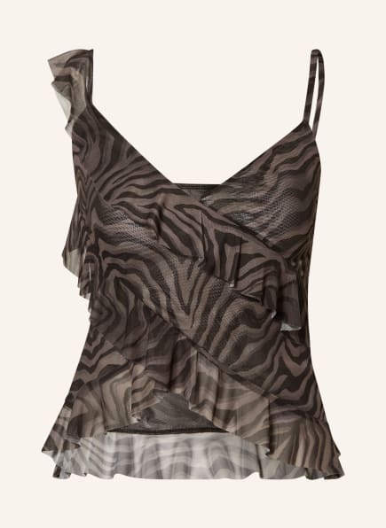 RIANI Blusentop aus Mesh mit Volants