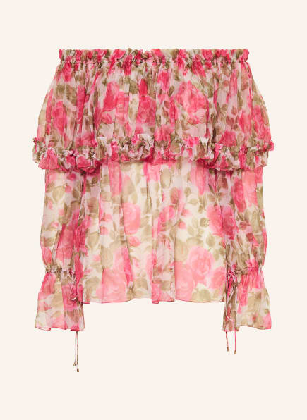 Chloé Off-the-shoulder silk blouse with ruffles