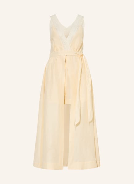 SANDRO Wickelkleid mit Leinen und Spitze