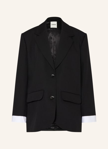 SANDRO Blazer im Materialmix mit Leinen