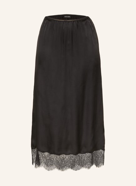 ANINE BING SHELBY satin skirt with silk and lace