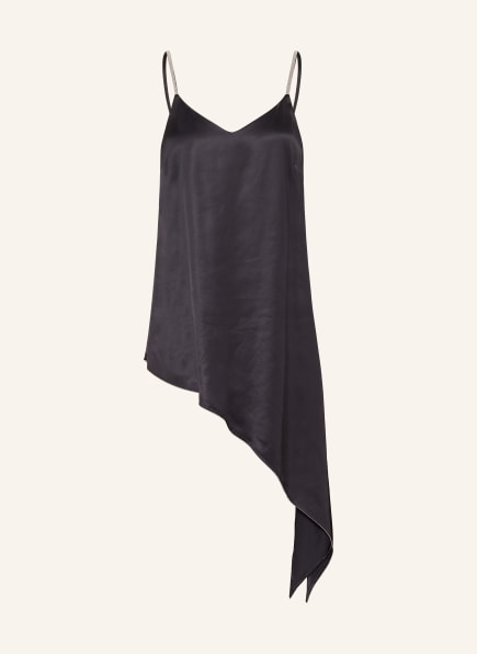 PESERICO Satin top with rhinestones