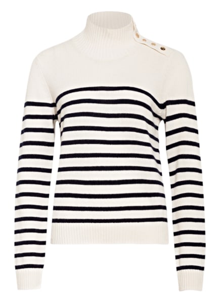 maje Cashmere-Pullover MONTSI, Farbe: ECRU/ DUNKELBLAU GESTREIFT (Bild 1)