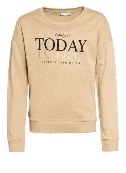 name it Sweatshirt mit Glitzergarn, Farbe: BEIGE (Bild 1)