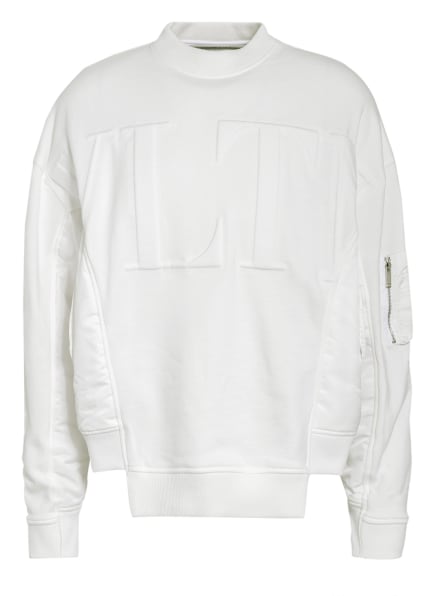 VALENTINO Sweatshirt im Materialmix, Farbe: WEISS (Bild 1)
