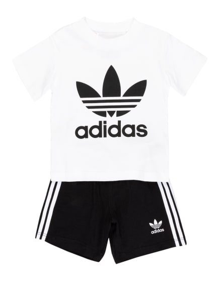 adidas Originals Set: T-Shirt und Shorts TREFOIL, Farbe: SCHWARZ/ WEISS (Bild 1)