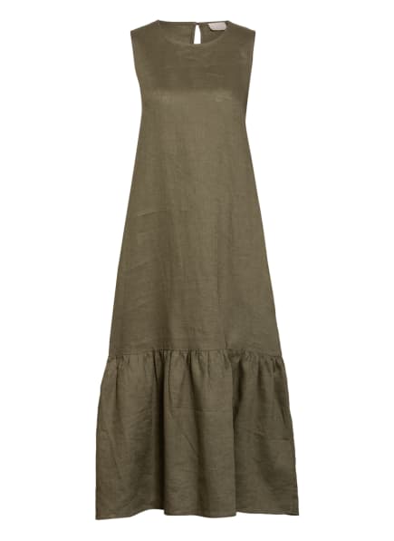 Mrs & HUGS Leinenkleid mit Volantbesatz, Farbe: OLIV (Bild 1)