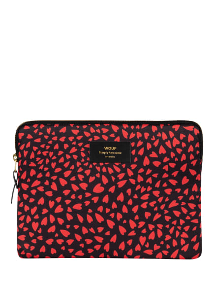 WOUF Tablet case HEARTS, Color: BLACK/ RED (Image 1)