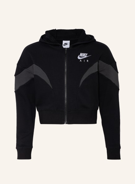 Nike Cropped-Sweatjacke AIR, Farbe: SCHWARZ/ GRAU (Bild 1)