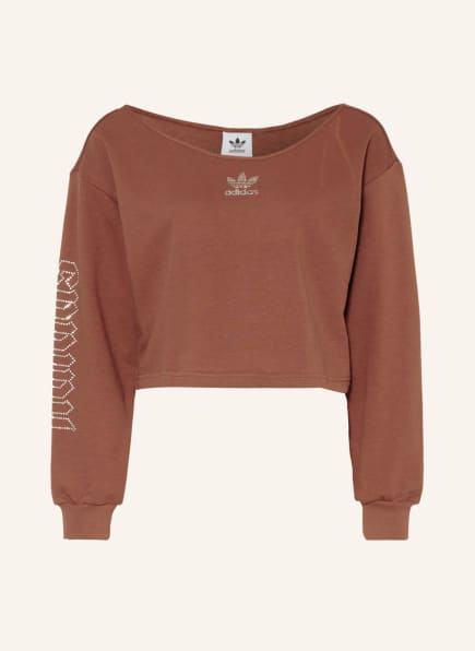 adidas Originals Sweatshirt mit Schmucksteinbesatz, Farbe: BRAUN (Bild 1)