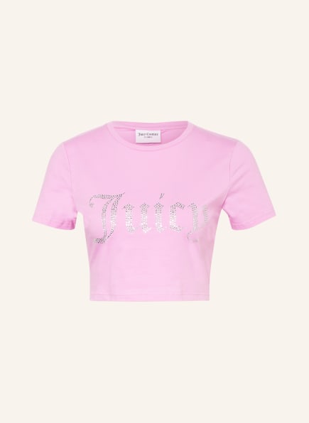 Juicy Couture Cropped-Shirt DIAMANTE mit Schmucksteinbesatz, Farbe: ROSA (Bild 1)