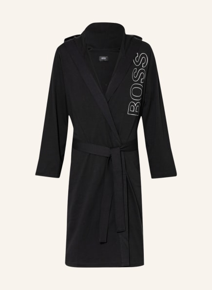 BOSS Men’s dressing gown IDENTITY with hood, Color: BLACK (Image 1)