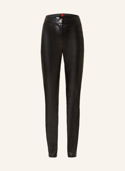 HUGO Trousers HIMATI in leather look , Color: BLACK (Image 1)