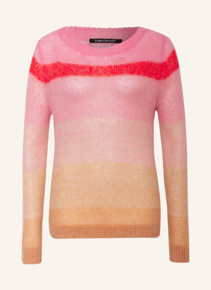 LUISA CERANO Sweater with mohair, Color: PINK/ RED/ CAMEL (Image 1)