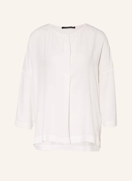 LUISA CERANO Blouse-style shirt in mixed materials, Color: WHITE (Image 1)