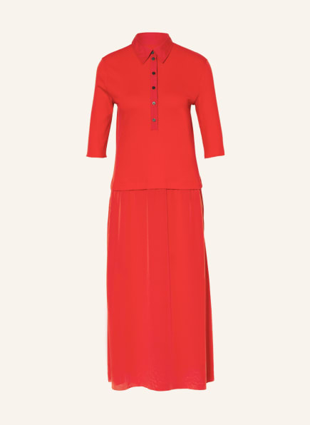 MARC CAIN Sukienka z mieszanki materiałów z rękawami 3/4, Kolor: 275 redlight (Obrazek 1)