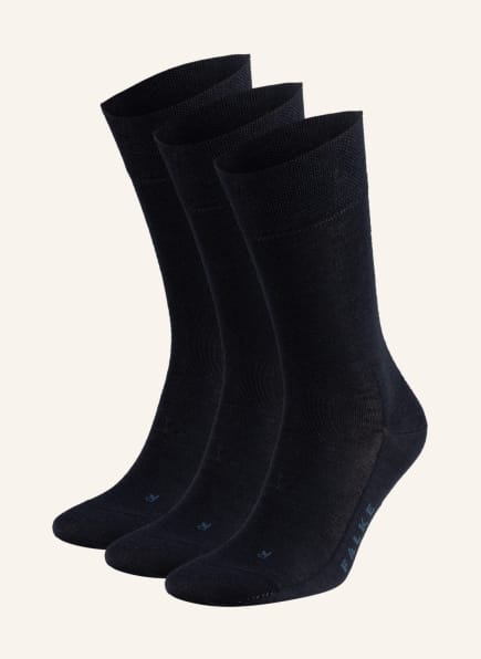 FALKE 3-pack of socks SENSITIVE INTERCONTINENTAL, Color: DARK BLUE (Image 1)