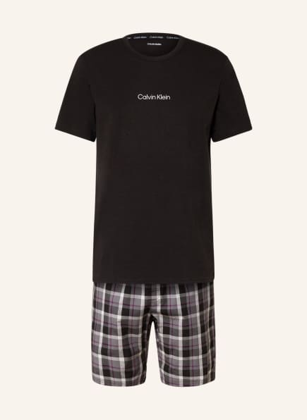 Calvin Klein Shorty-Schlafanzug MODERN STRUCTURE, Farbe: SCHWARZ/ GRAU/ LILA (Bild 1)