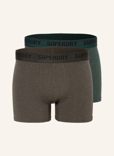 Superdry 2er-Pack Boxershorts, Farbe: OLIV/ DUNKELGRÜN (Bild 1)