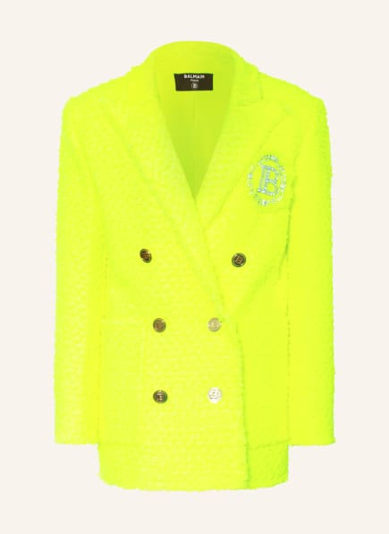 BALMAIN Tweed-Blazer, Farbe: NEONGELB (Bild 1)