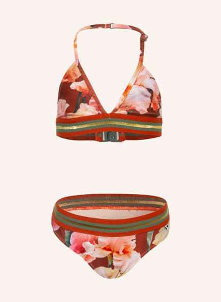 molo Triangel-Bikini NICOLETTA IRIS mit UV-Schutz 50+, Farbe: DUNKELORANGE/ GELB/ HELLORANGE (Bild 1)