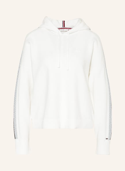TOMMY HILFIGER Knit hoodie with tuxedo stripes, Color: ECRU (Image 1)