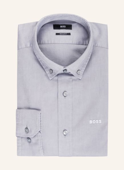 BOSS Piqué-Hemd JOE Regular Fit , Farbe: GRAU (Bild 1)