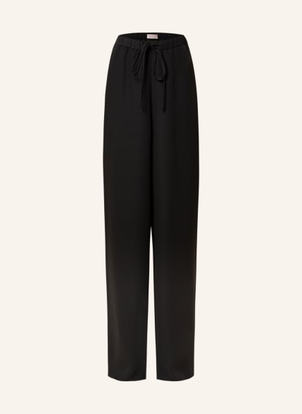VALENTINO Wide leg trousers made of silk, Color: BLACK (Image 1)